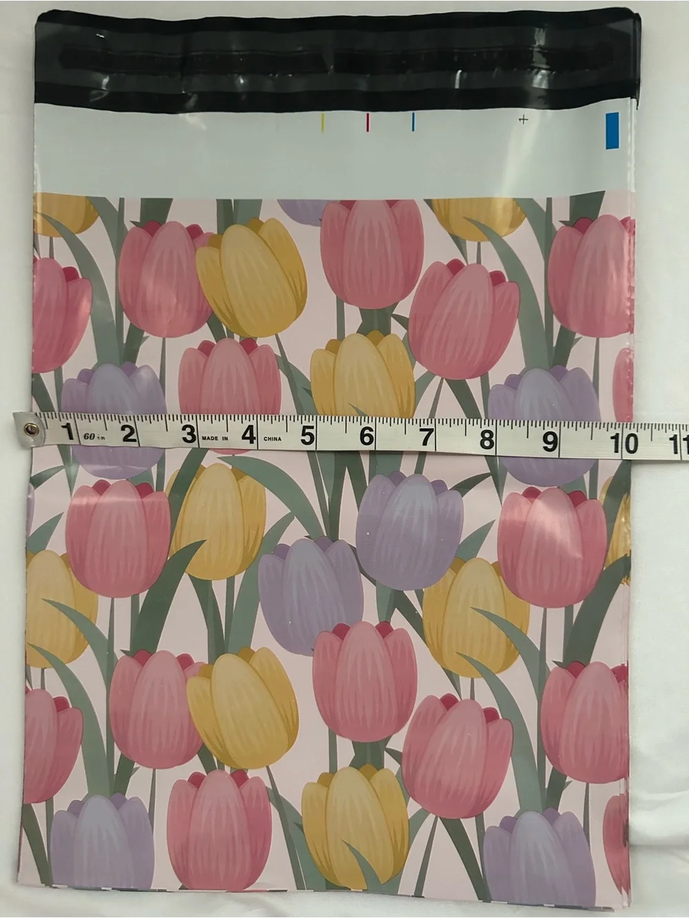 Spring Tulip Floral Print Poly Mailers Shipping Envelopes 10x13 25 Count